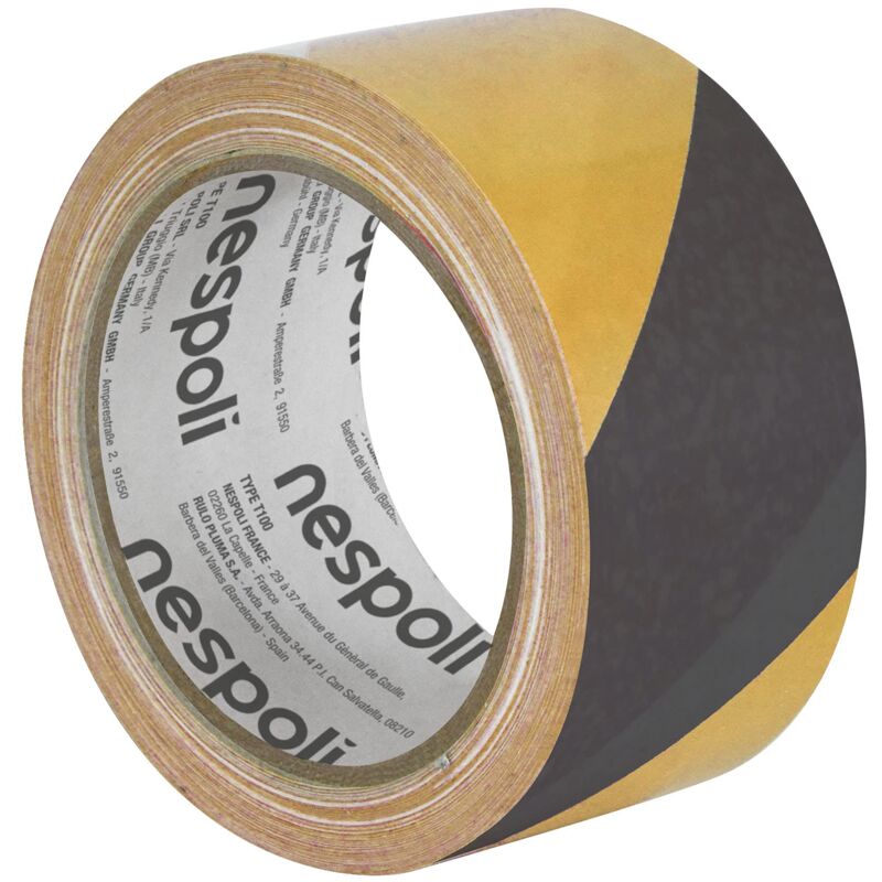 foto del prodotto nastro segnaletico nero giallo 50mm x 33m nespoli