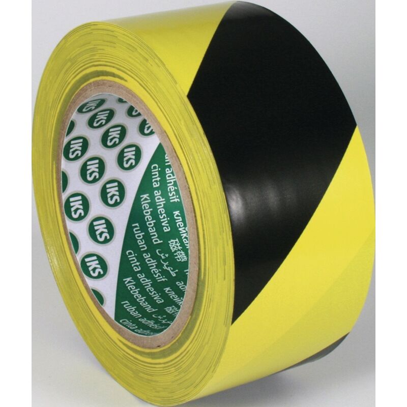 foto del prodotto nastro segnaletico per pavimento f33 pvc nero giallo l.33m p.50mm rl. iks