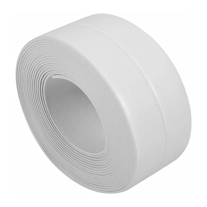 foto del prodotto nastro sigillante autoadesivo in pvc nastro sigillante per bordi lavello cucina bianco, 38 mm x 3,2 m 