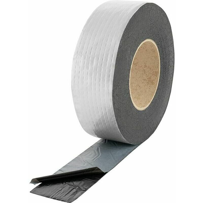 foto del prodotto nastro sigillante per tetto 10 m x 50 mm x 1 mm , nastro di collegamento estremamente adesivo a freddo con rivestimento in alluminio.