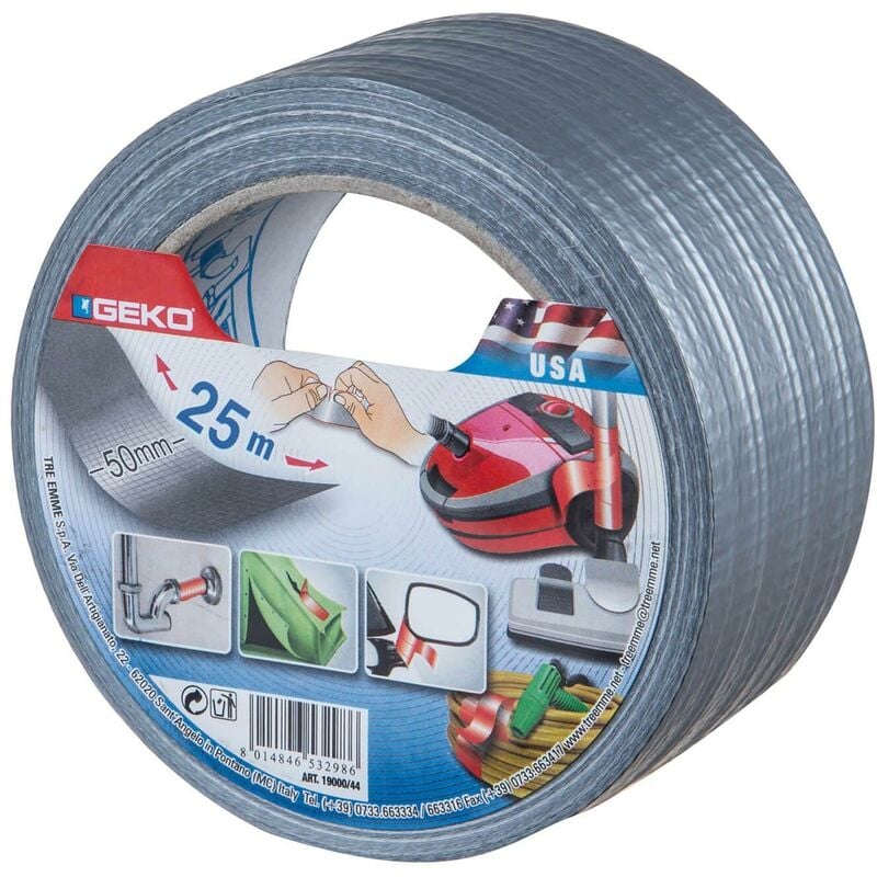 foto del prodotto nastro telato mm 50 x 25 m argento
