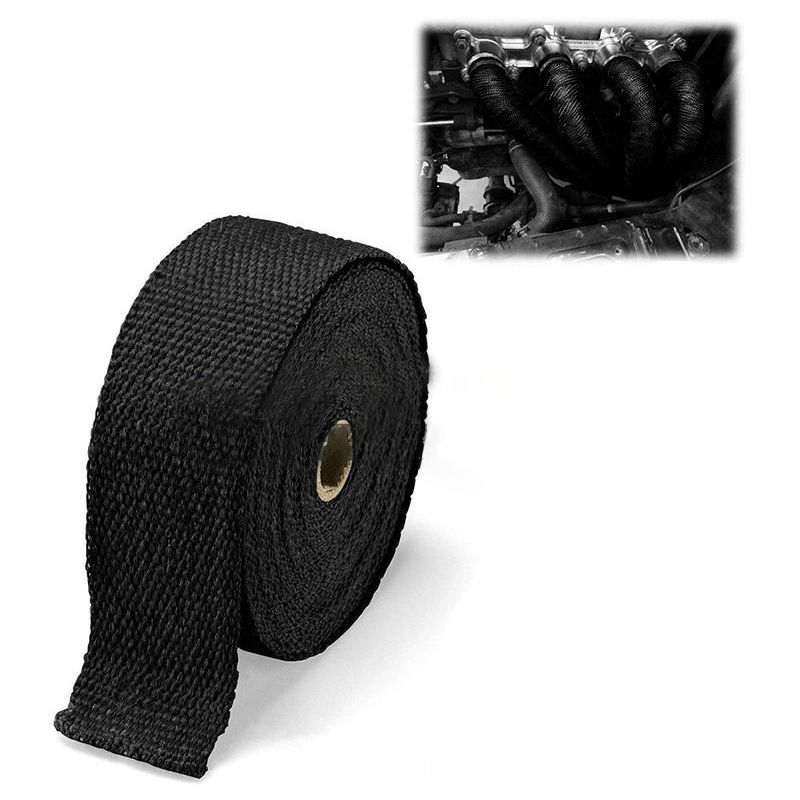 immagine 0 del prodotto nastro termico fibra di vetro protezione calore collettore scarico marmitta 50mm x 1,5mt colore nero