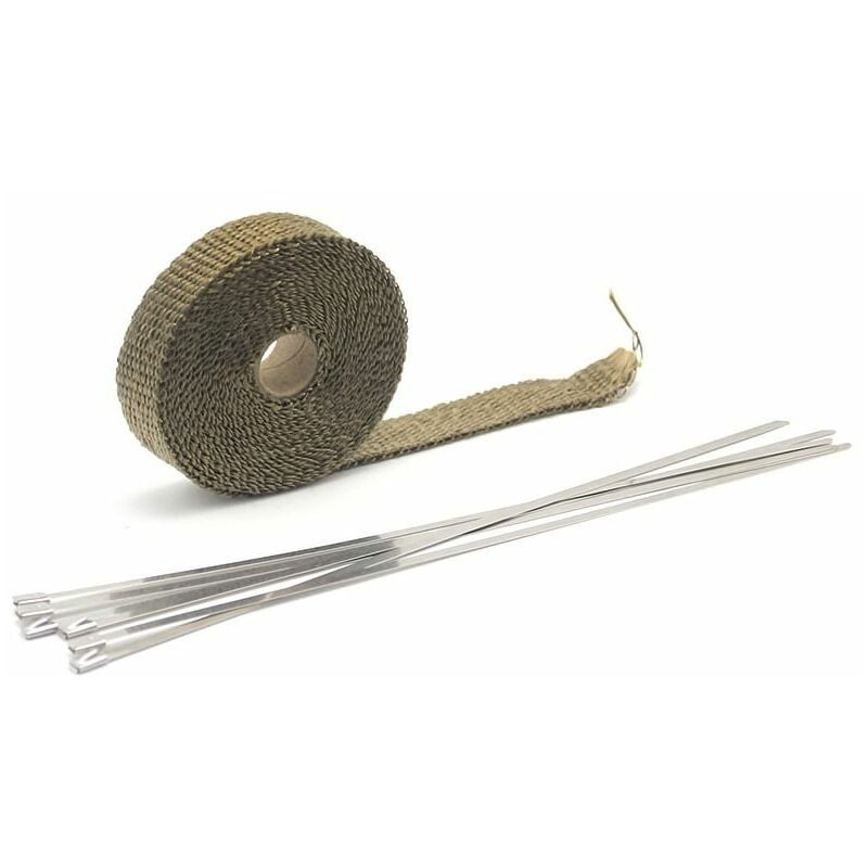 foto del prodotto nastro termico protezione calore collettore scarico marmitta auto moto universale 25mm x 5m colore titanio