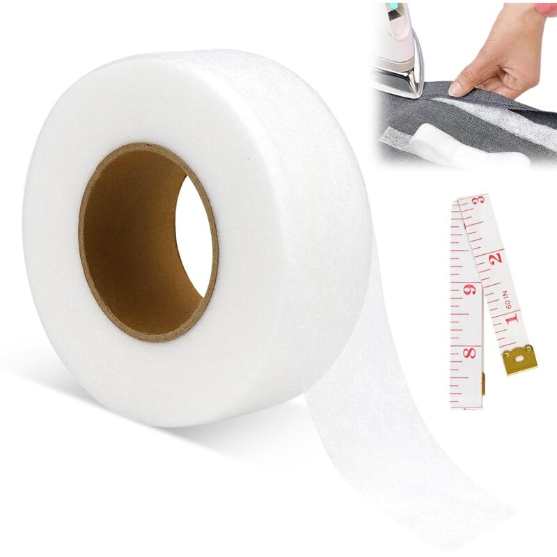 foto del prodotto nastro termoadesivo per abbigliamento 30 mm x 64 m, orlo per pantaloni termoadesivo, orlo facile senza cuciture, nastro termoadesivo per orlo di