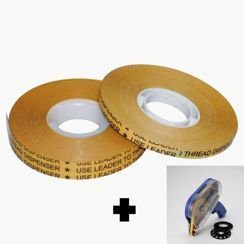 foto del prodotto nastro tnt biadesivo in tessuto non tessuto reverse atg system a medio spessore 0,08mm dispenser atg700 packaging 8 rotoli 19mm x 33m x 0,08mm