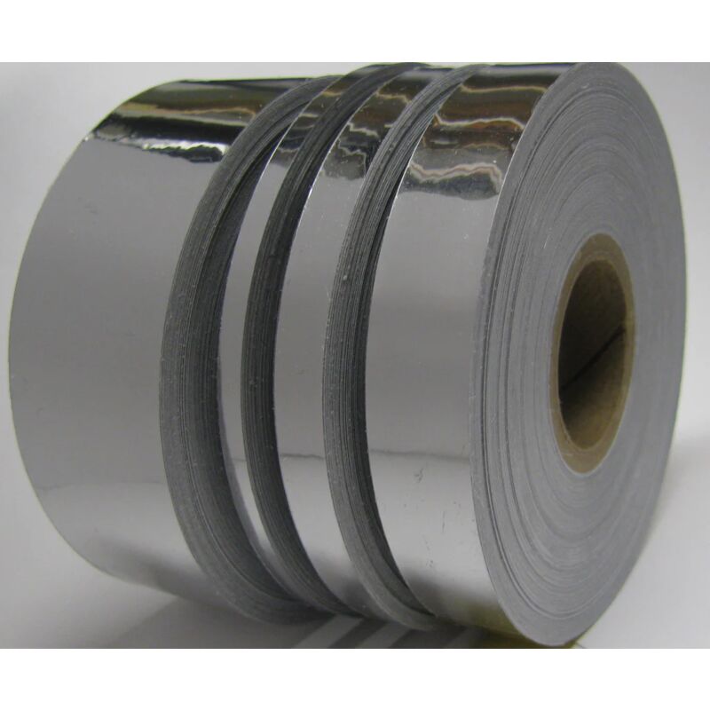 foto del prodotto nastro vinile decorativo adesivo effetto specchio cromato varie misure misura 10mm x 10 metri