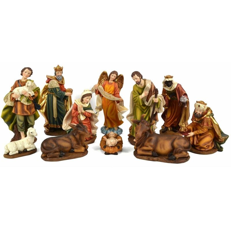 foto del prodotto nativit completa con re magi h 20 cm presepe in poli resina 11 soggetti