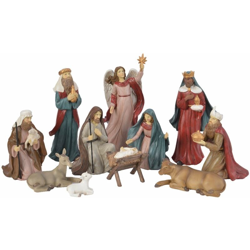 foto del prodotto nativit completa con re magi presepe in poliresina 11 soggetti h 26 cm