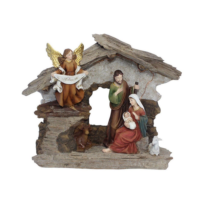 foto del prodotto natività decorativa con capanna 20h cm con luci