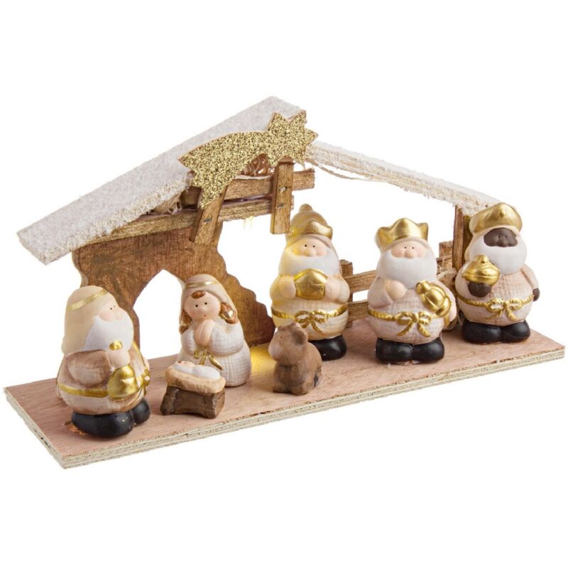 foto del prodotto nativit emmaus cometa con led in ceramica per decorazioni natalizie