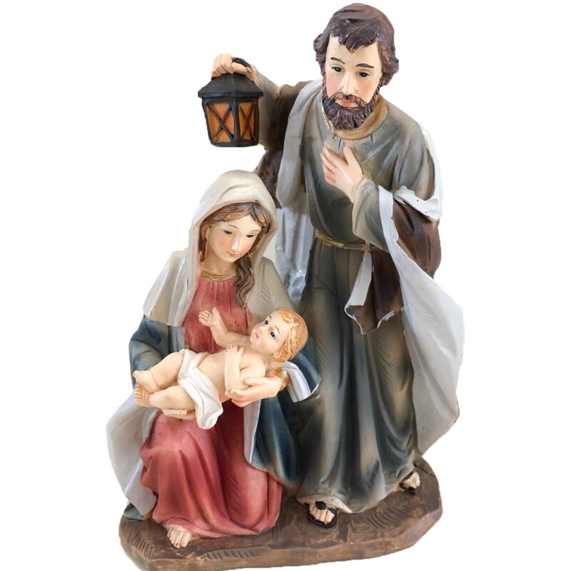 foto del prodotto nativit monoblocco in poli resina statua per presepe decorazione natalizia h 20 cm
