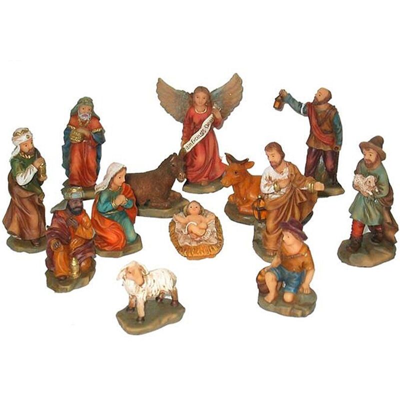 foto del prodotto nativit sacra famiglia 13pz pastorelli statuine pastori piccoli per presepe cm5 decorazioni di natale addobbi idea regalo