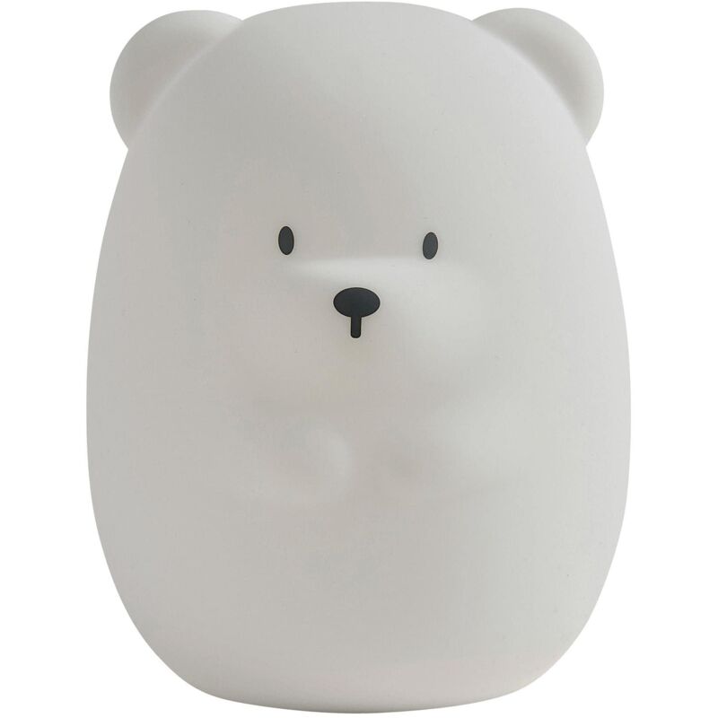 foto del prodotto nattou luce notturna led in silicone a forma di orso, 7 colori, senza bpa, 16 cm, vegano, silicone, bianco