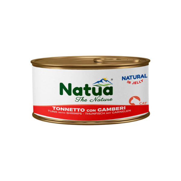 foto del prodotto natua natural cat adult in jelly cottura al vapore 150 gr tonnetto e gamberi confezione da 24 pezzi cibo umido per gatti 1 ordine scegli lo sconto bzr5 bzr20 200 punti fedelt 
