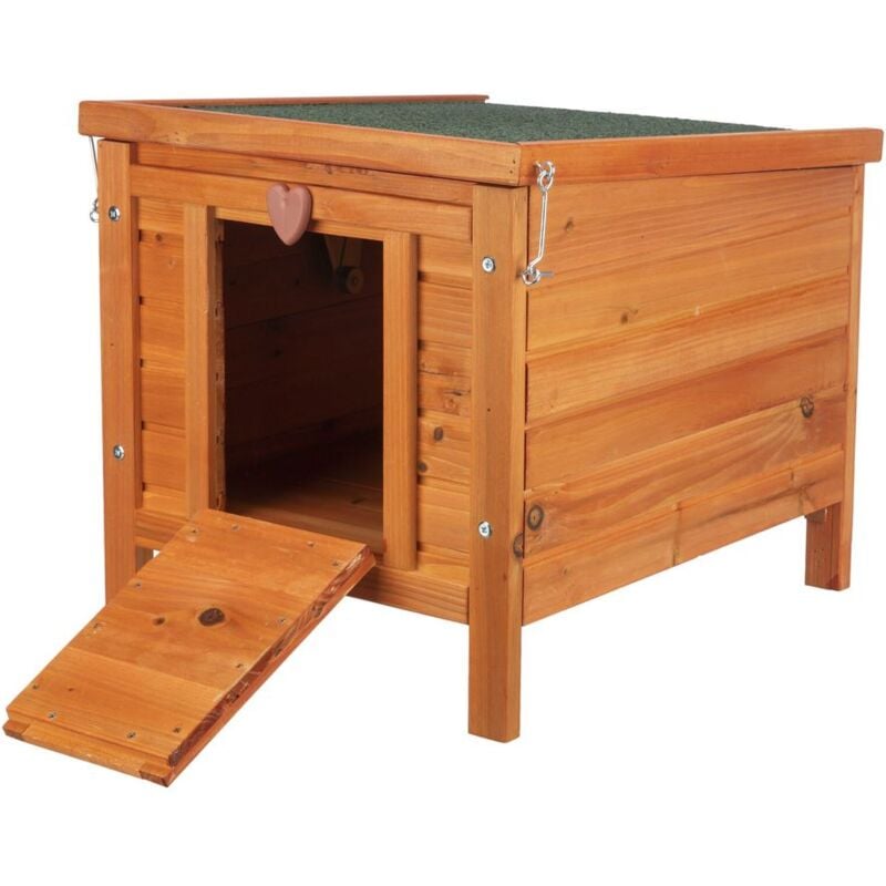 foto del prodotto natura casetta in pino per conigli e roditori 60 47 50cm marrone