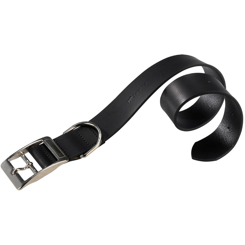 foto del prodotto natural c collare per cani in pelle vera, in 2 colori e 8 misure. variante c25 53 misure a 45 53 cm b 25 mm nero ferplast