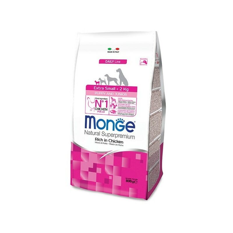 foto del prodotto natural cane taglia extra piccola, crocchette puppy pollo 800gr monge