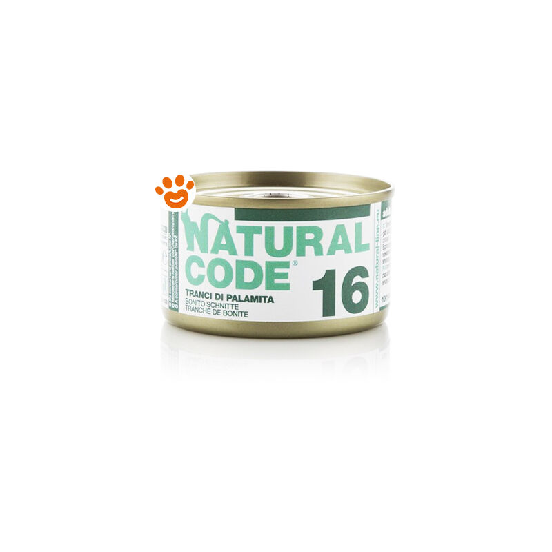 foto del prodotto natural code 16 cat adult al tranci di palamita natural code 16 cat adult al tranci di palamita lattina da 85 gr