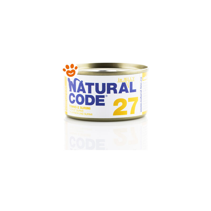 foto del prodotto natural code 27 cat adult al tonno e surimi in jelly 27 cat adult al tonno e surimi in jelly lattina da 85 gr