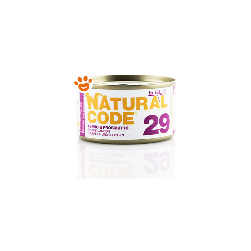 foto del prodotto natural code 29 cat adult al tonno e prosciutto in jelly 29 cat adult al tonno e prosciutto in jelly lattina da 85 gr