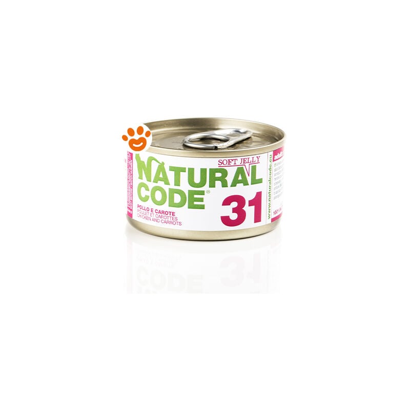 foto del prodotto natural code 31 cat adult al pollo e carote in jelly 31 cat adult al pollo e carote in jelly lattina da 85 gr