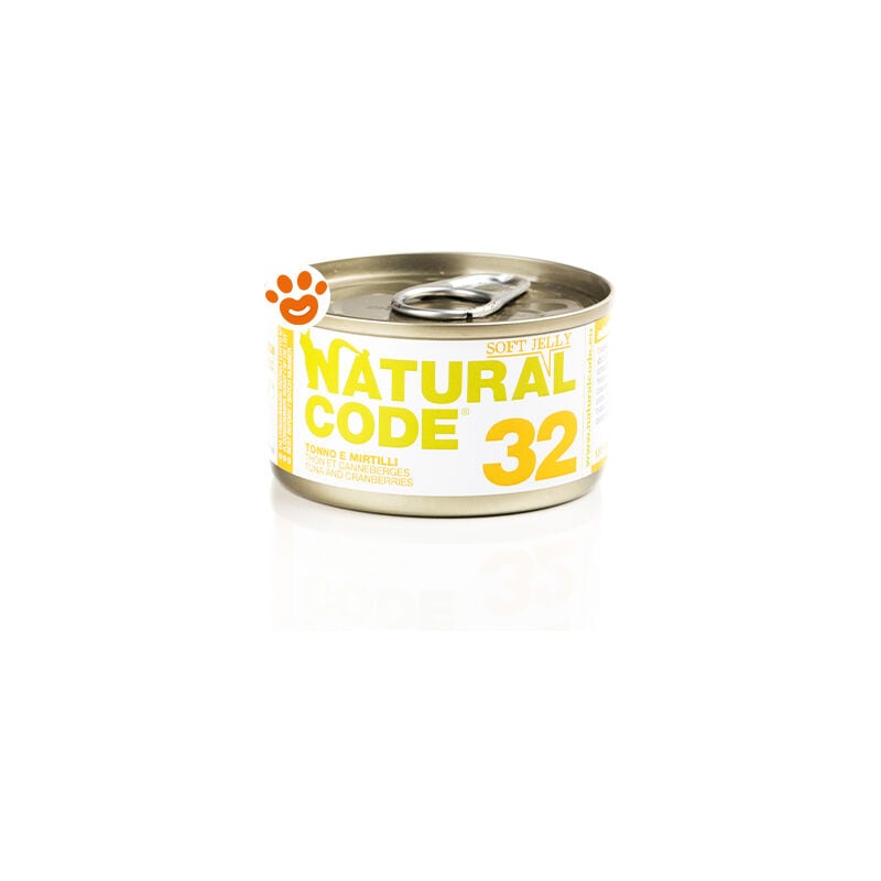 foto del prodotto natural code 32 cat adult al tonno e mirtilli in jelly 32 cat adult al tonno e mirtilli in jelly lattina da 85 gr