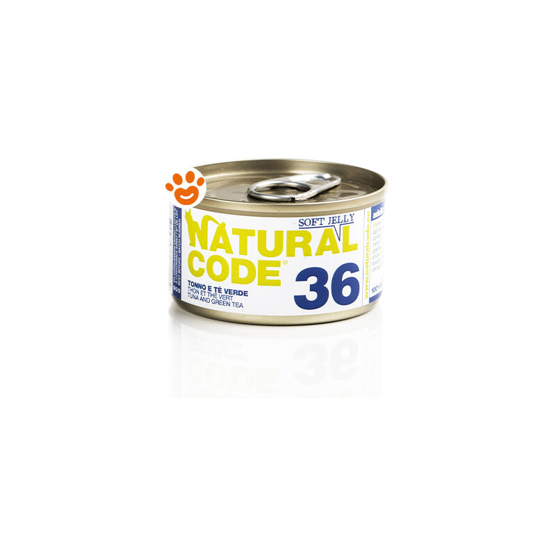 foto del prodotto natural code 38 cat adult al tonno e t verde in jelly 38 cat adult al tonno e t verde in jelly lattina da 85 gr