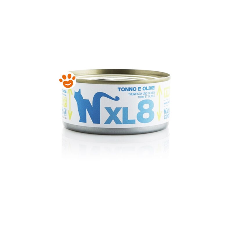 foto del prodotto natural code 8 cat adult xl tonno e olive 8 cat adult xl tonno e olive lattina da 170 gr