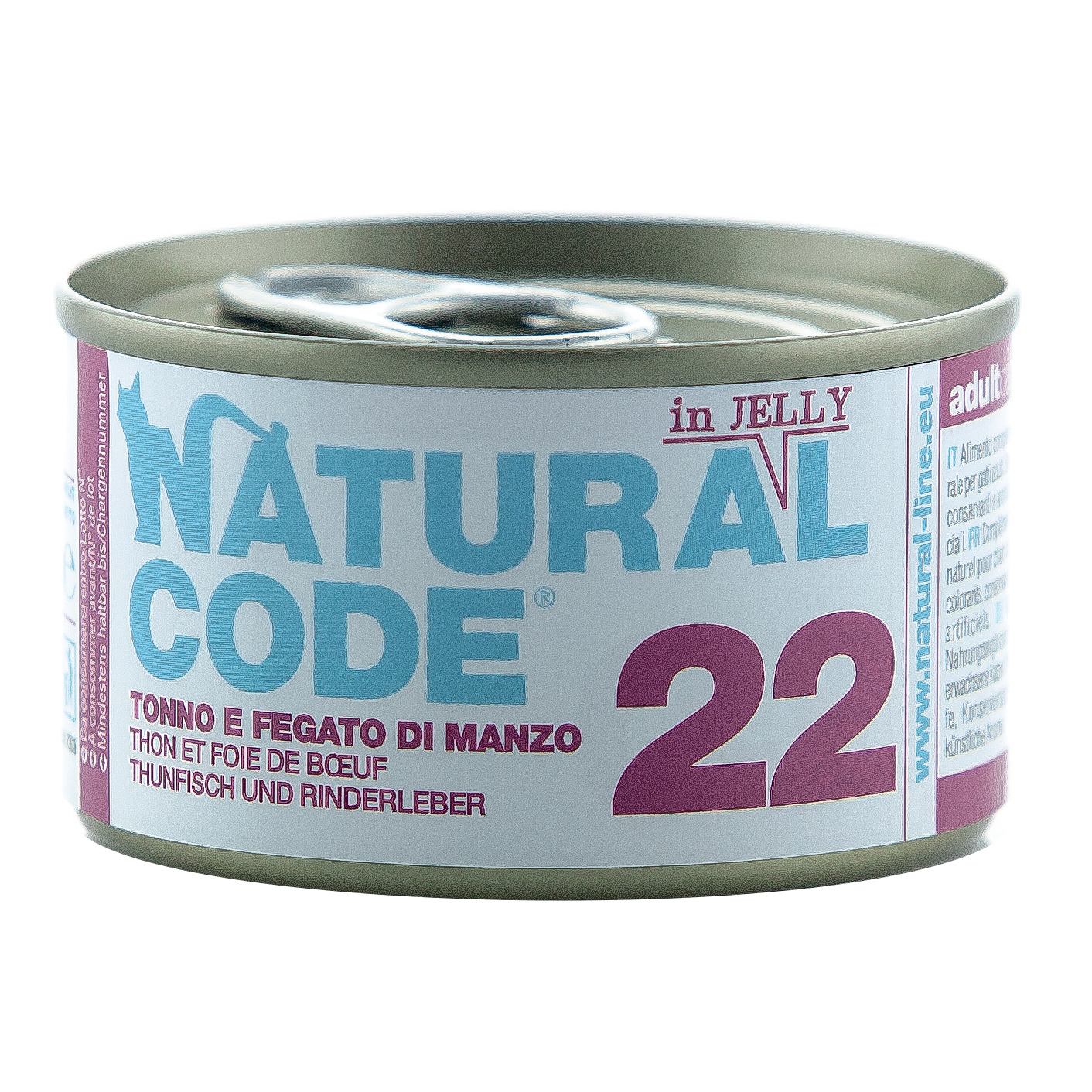 foto del prodotto natural code gatto lattina 22 adulto tonno amp fegato di manzo 85 gr
