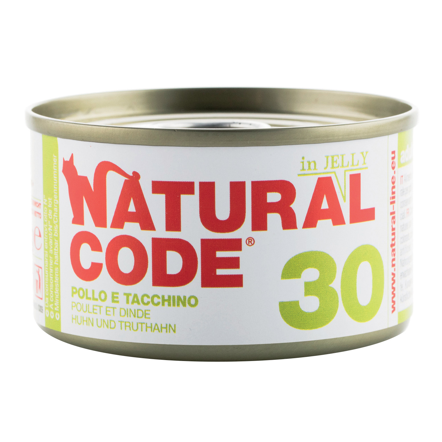 foto del prodotto natural code gatto lattina 30 adulto pollo amp tacchino 85 gr