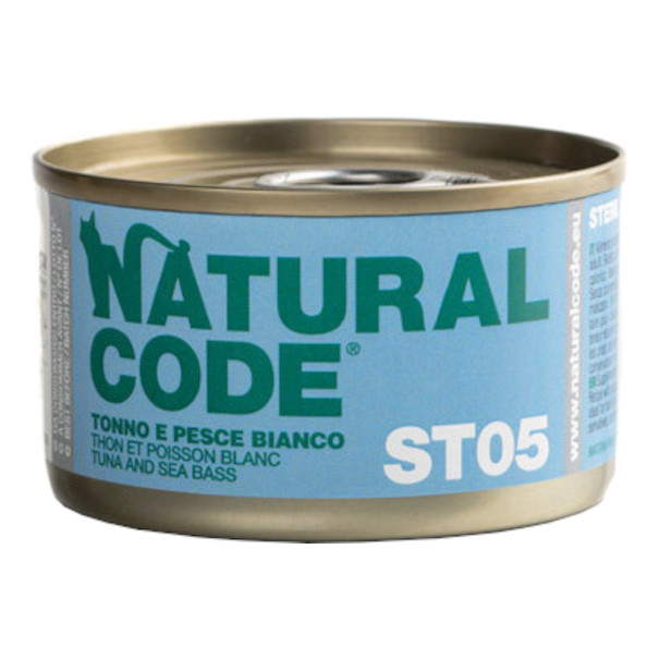 foto del prodotto natural code gatto lattina st05 adulto sterilizzato tonno amp pesce bianco 85 gr temporaneamente mancante dall 039 azienda produttrice