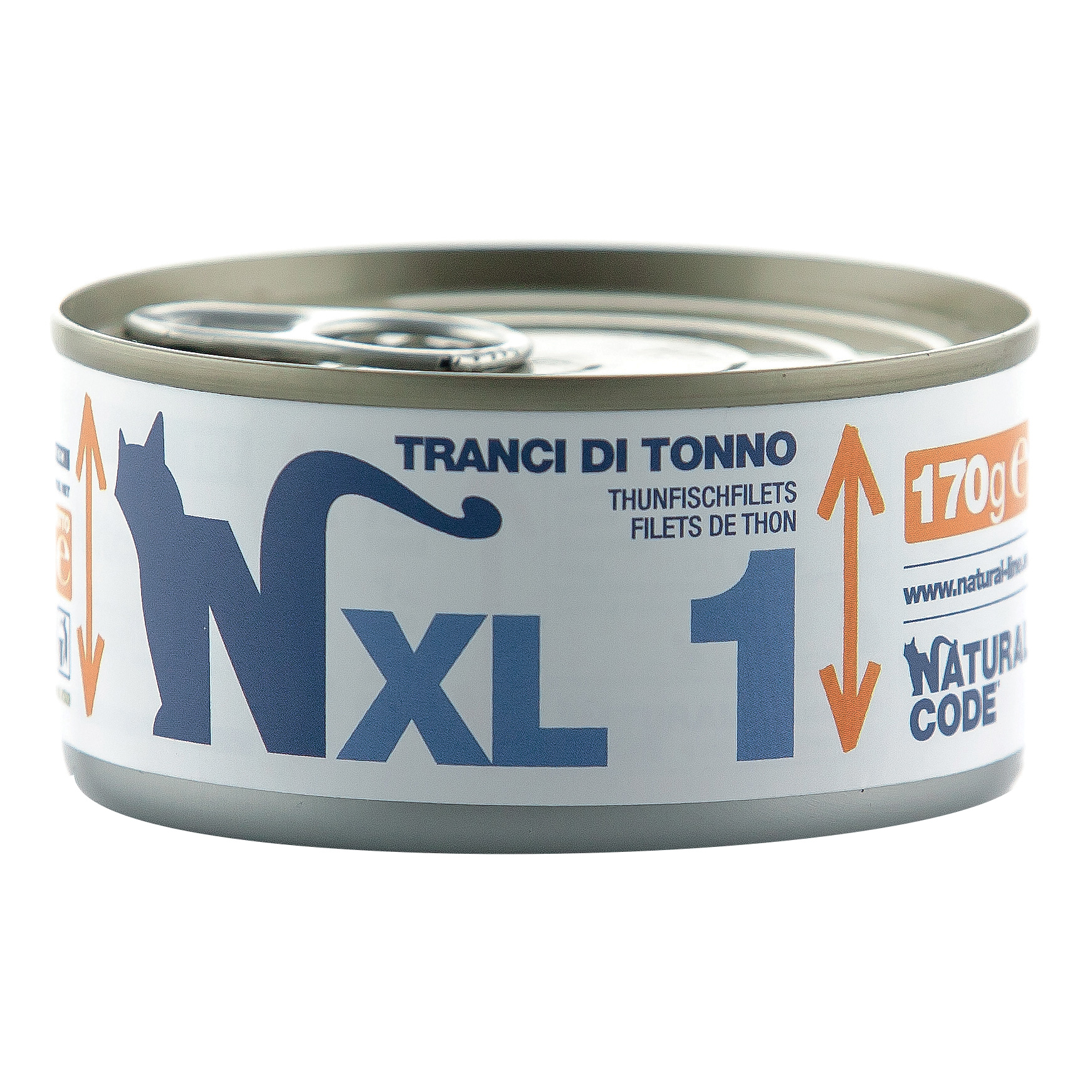 foto del prodotto natural code gatto lattina xl 01 adulto tranci di tonno 170 gr