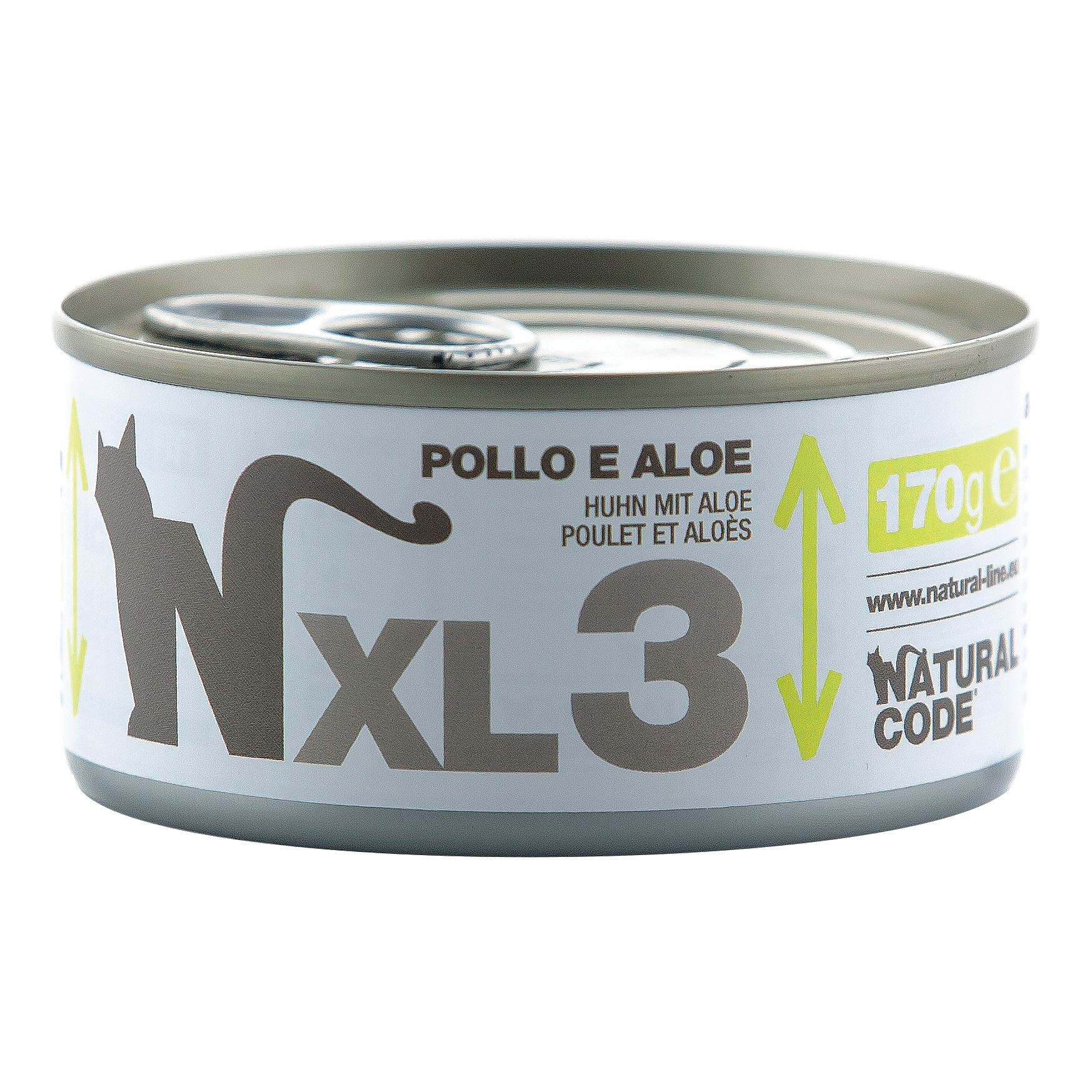 foto del prodotto natural code gatto lattina xl 03 adulto pollo amp aloe 170 gr