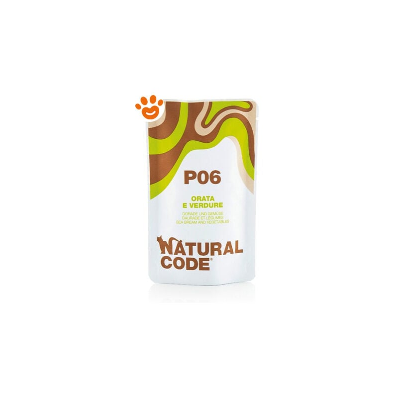 foto del prodotto natural code p06 cat adult all orata e verdure natural code p06 cat adult all orata e verdure bustina da 70 gr