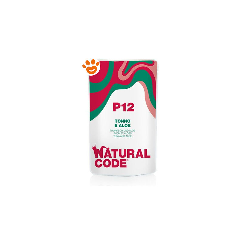 foto del prodotto natural code p12 cat adult con tonno e aloe p12 cat adult con tonno e aloe bustina da 70 gr