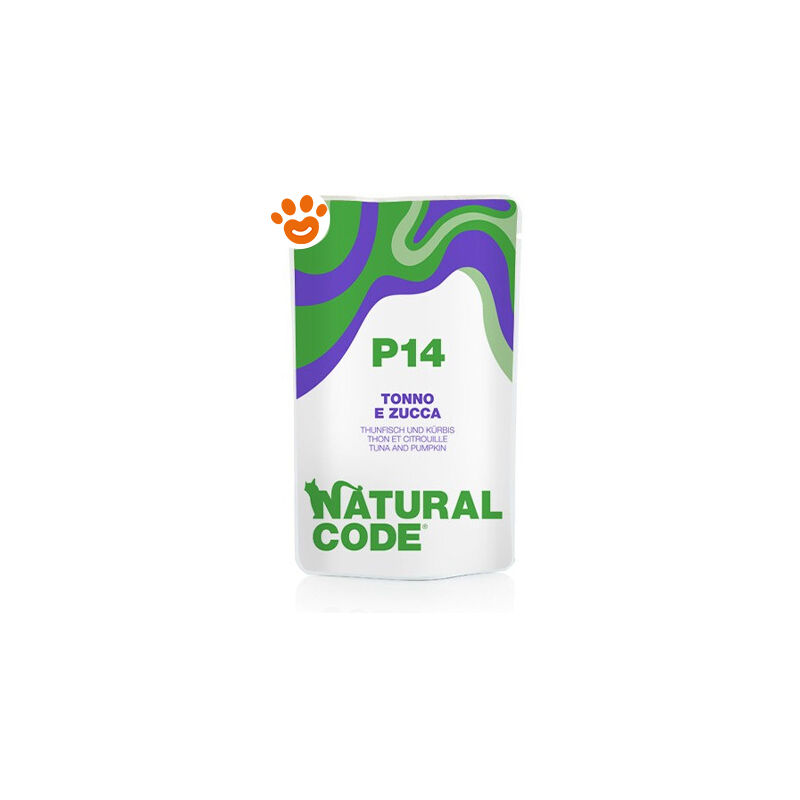 foto del prodotto natural code p14 cat adult con tonno e zucca p14 cat adult con tonno e zucca bustina da 70 gr