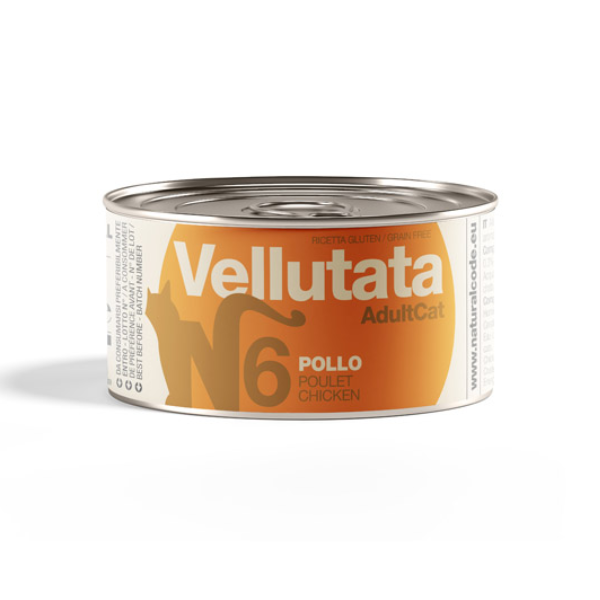 foto del prodotto natural code vellutate in acqua di cottura grain free 85 gr - pollo - confezione da 12 pezzi - 1 ordine scegli lo sconto bzr5 bzr20 200 punti fedeltà