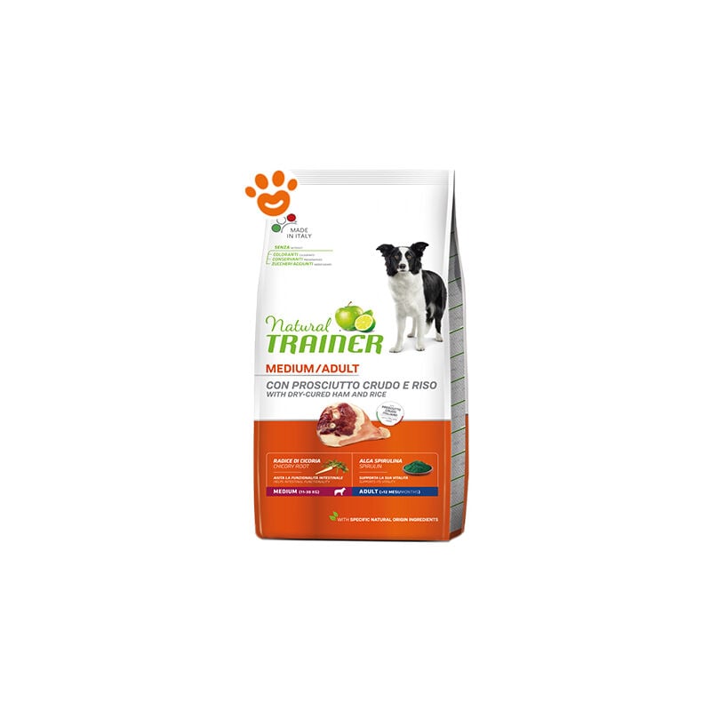 foto del prodotto natural dog adult medium prosciutto crudo natural dog adult medium prosciutto crudo sacco da 3 kg, any trainer