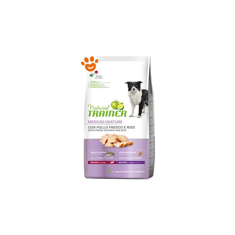 foto del prodotto natural dog mature medium pollo natural dog mature medium pollo sacco da 12 kg trainer