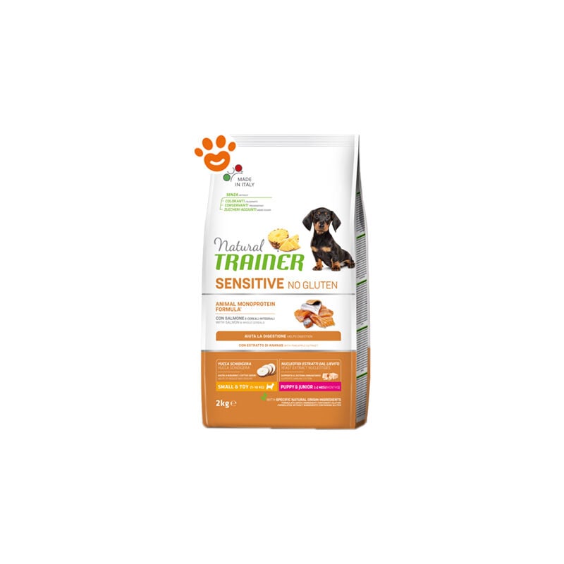 foto del prodotto natural dog no gluten sensitive puppy small toy salmone natural dog no gluten sensitive puppy small toy salmone sacco da 2 kg trainer