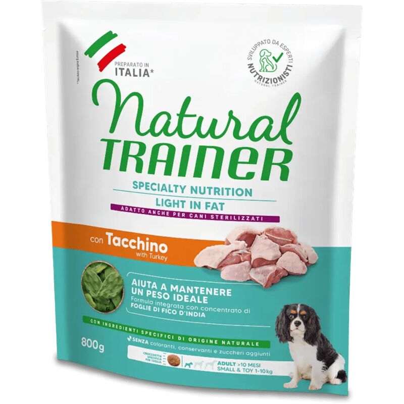 foto del prodotto natural light in fat per cani adult mini con carni trainer