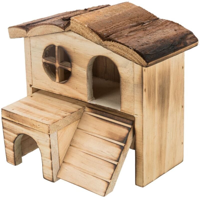 foto del prodotto natural living casetta kasja in legno fiammato naturale 17 15 13cm