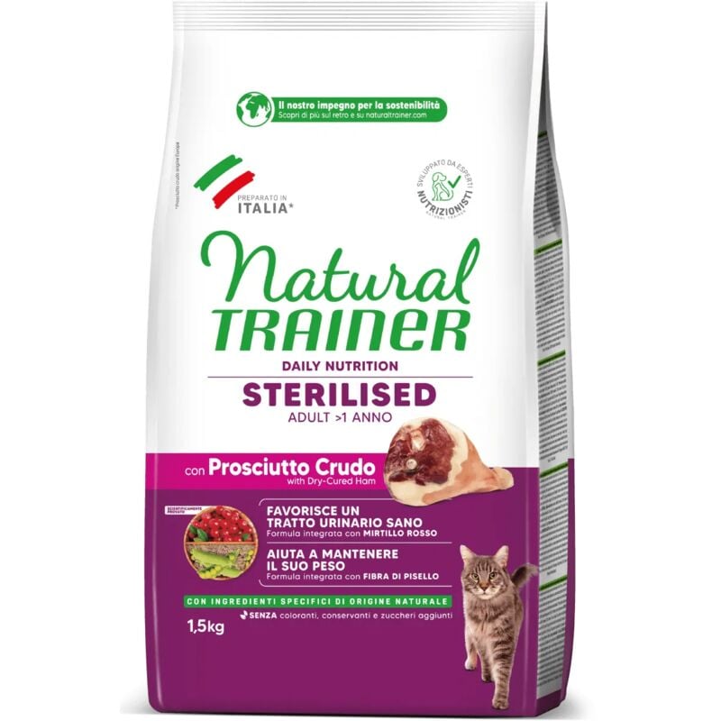 foto del prodotto natural per gatto adult sterilised con prosciutto crudo - trainer