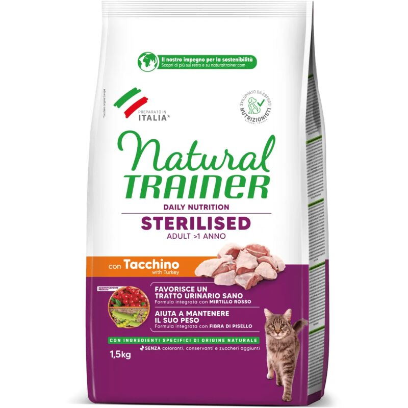foto del prodotto natural per gatto adult sterilised con tacchino da 1,5 kg trainer