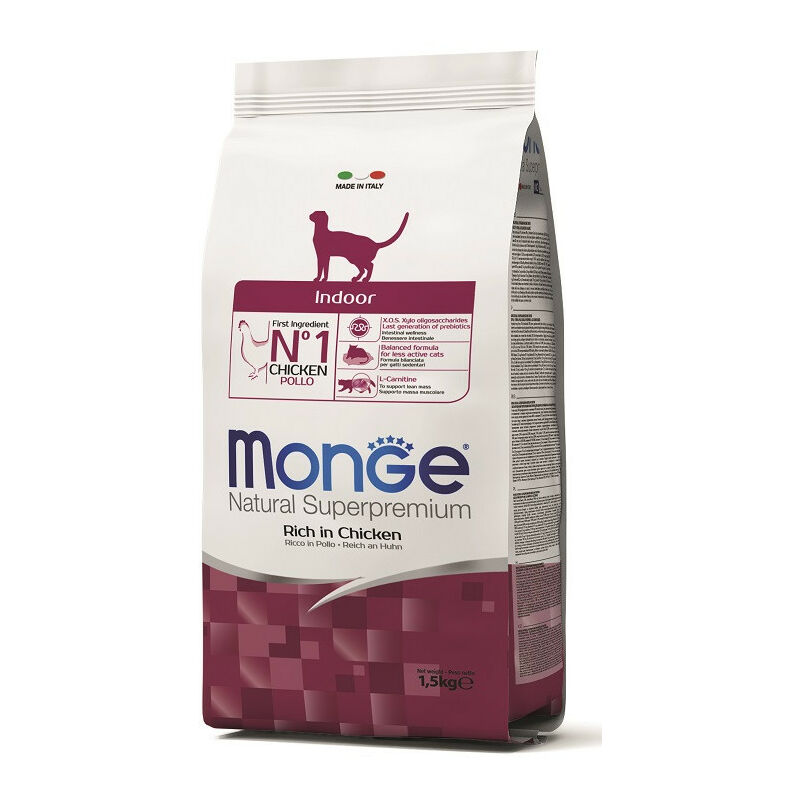 foto del prodotto natural superpremium indoor per gatto ricco di pollo da 1,5 monge