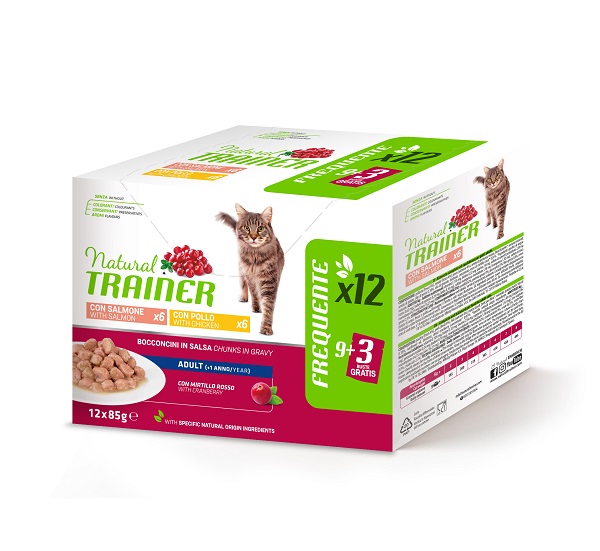 foto del prodotto natural trainer adult 12 x 85 g alimento umido per gatti mix pollo salmone