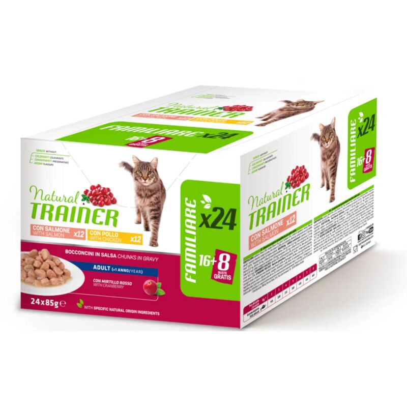 foto del prodotto natural trainer cat 24x85gr salmone pollo