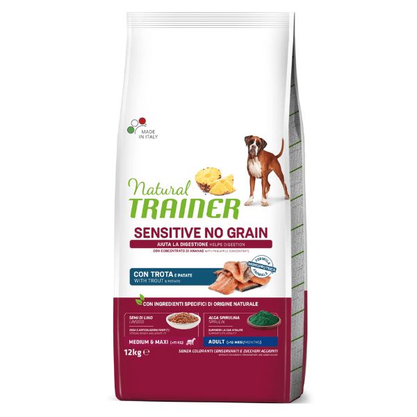 foto del prodotto natural trainer sensitive adult grain free medium/maxi trota - 12 kg - spedizione gratis da 39€