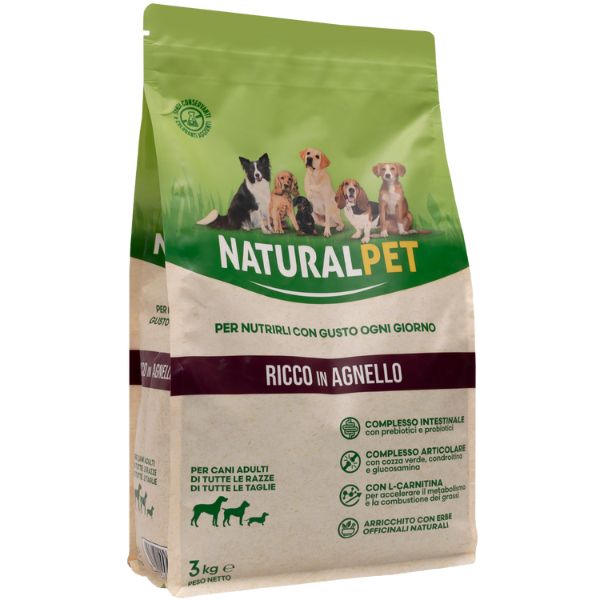 foto del prodotto naturalpet adult all breeds agnello 3 kg crocchette naturali cane 1 ordine scegli lo sconto bzr5 bzr20 200 punti fedelt 
