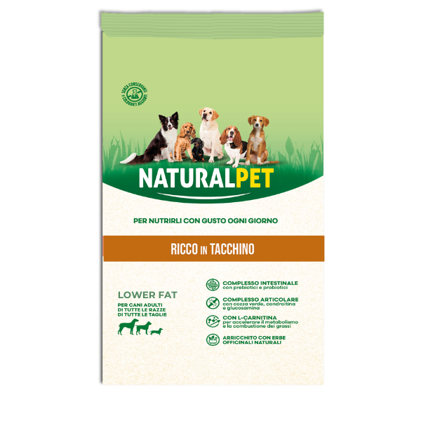 foto del prodotto naturalpet adult all breeds light tacchino 1,5 kg crocchette naturali cane 1 ordine scegli lo sconto bzr5 bzr20 200 punti fedelt 